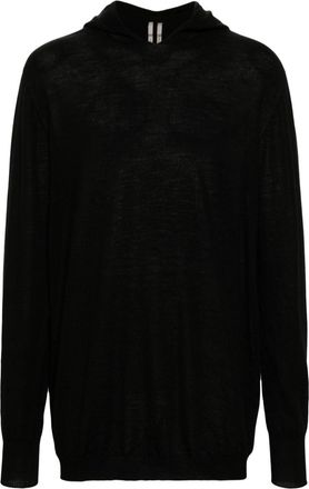 Rick Owens fine-knit hooded jumper - men - Virgin Wool - M - Black