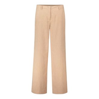 Betty & Co Broeken, Dames, Beige, 3Xl, Gestreepte pantalon met zakken