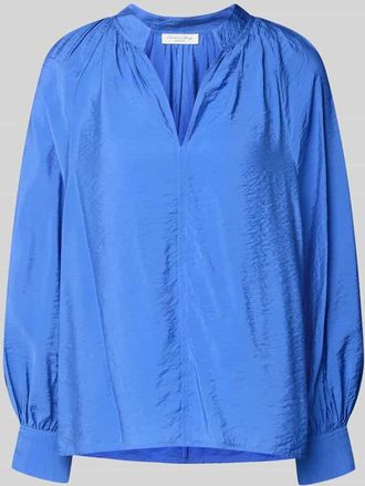Christian Berg Bluse aus Viskose-Mix mit Serafino-Ausschnitt in Royal, Gr&ouml;&szlig;e 34
