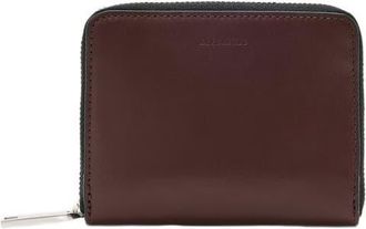 AllSaints Lena Hex Leather Zip Wallet in Burgundy Red at Nordstrom