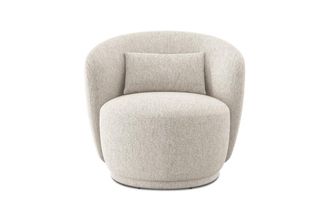 Castlery Avery Swivel Armchair Customized, (Performance Classic Twill) Light Grey, Spill-Resistant, 360-&deg; Swivel, Castlery, Grey