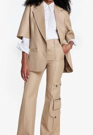 Smythe Short Sleeve Oversized Blazer In Stone