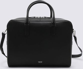 Tom Ford Black Leather Top Handle Bag