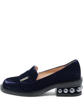 Nicholas Kirkwood pearl-embellished loafers - Blue