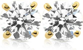 Pompeii3 1.50ct Lab Grown Diamond Studs 14k Yellow Gold Screw Backs