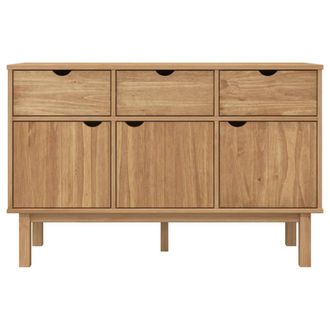 Berkfield Home Sideboard OTTA 114x43x73.5 cm Solid Wood Pine in Brown