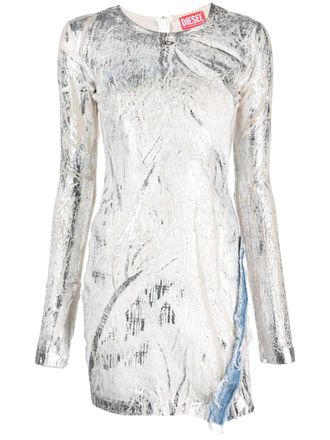 Diesel Jurk met denim vlak - Wit