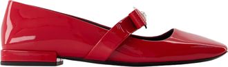 Versace Gianni Ribbon Flat Shoes - Versace - Leather - Red
