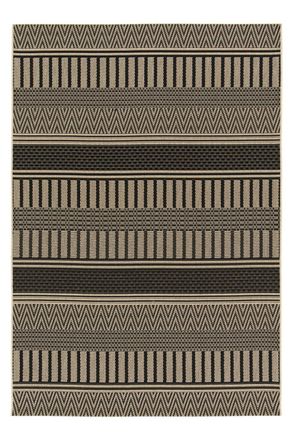 AFK Living Alfombra interior de exterior de estilo &eacute;tnico negro 160 x 230 cm