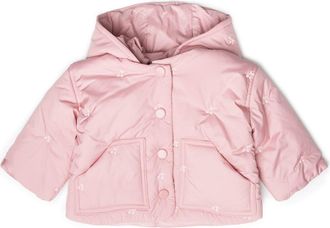 Lola Cherry Embroidered Removable Hood Snap Front Coat in Blossom at Nordstrom, Size 12M