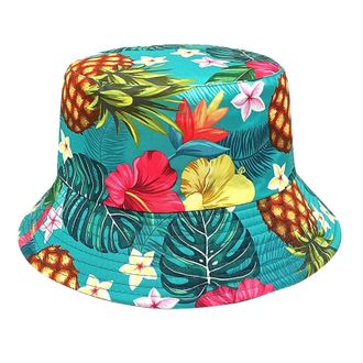 Generic Womens Bucket Hat UK, Packable UV Protection Hats Wide Brim Sun Hat Foldable Reversible Fruit Summer Beach Cap for Women Shopping Traveling Blue M