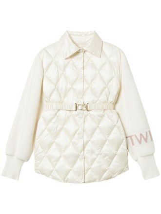 Twin-Set panelled quilted jacket - Neutrals
