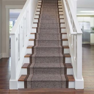 Runrug Brown Inca Stair Carpet Runner | Size: 66 cm x 540 cm