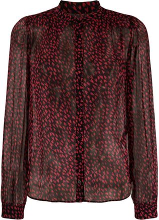 Zadig&Voltaire Tino Crush semi-sheer shirt - women - Viscose/Mother of Pearl - S - Black