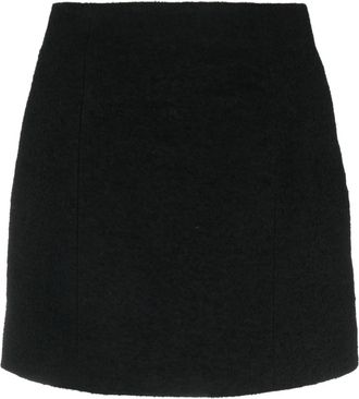 Patou high-waisted A-line miniskirt - women - Linen/Flax/Viscose/Cotton/Recycled Polyamide/Polyester/Elastane - 44 - Black