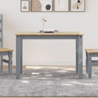 vidaXL Mesa De Comedor Panama Madera Maciza De Pino Gris 117x60x75 Cm Vidaxl