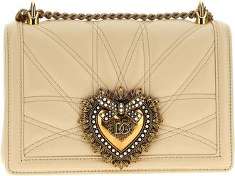 Dolce & Gabbana Off White Devotion Medium Shoulder Bag