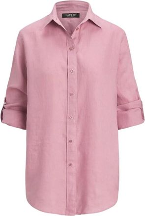Ralph Lauren Dames, Blouses & Shirts, Roze, Maat: XL Linnen