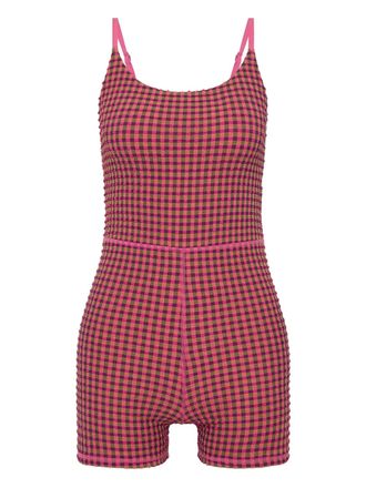 The Upside Aliki Kiva check-pattern playsuit - Pink