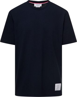Thom Browne Navy Blue Logo Patch T-Shirt