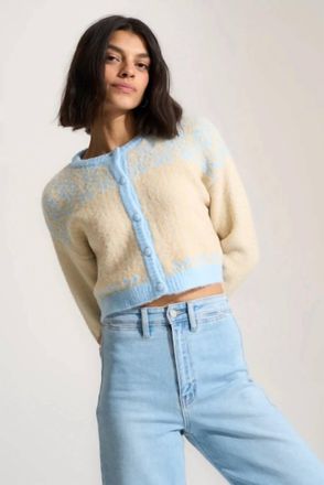 Callahan Maeve Cardigan In Creme Baby Blue