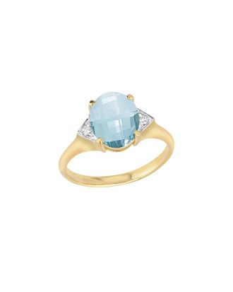 I.Reiss Company 14K 6.85 Ct. Tw. Diamond & Blue Topaz Cocktail Ring