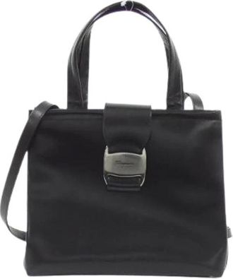 Ferragamo Pre-owned Handbags, female, Black, Size: ONE SIZE Pre-owned Leather Shoulder Bag