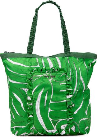 Miu Miu Pre-owned Womens Floral Tote Bag - Dark Green Textile - One Size