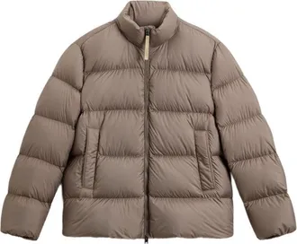Woolrich High Neck Quilted Taupe Jacket