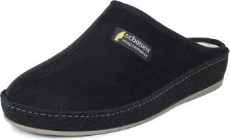Schawos Mens Felt Slipper 6030 - Warm Wool-Lined House Shoe with Firm Sole (Black fine, uk_footwear_size_system, adult, men, numeric, medium, numeric_9_point_