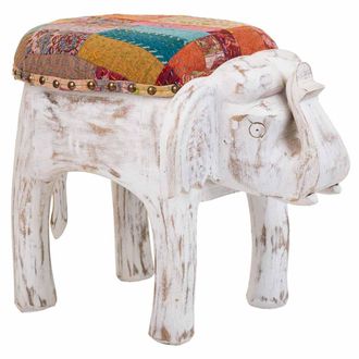 Wanderlust Deco Wanderlust Deco - Taburete De Madera Blanco 36x51x37
