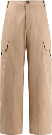 Pinko Wijde broek - Dames - Wijde Broeken - Bruin - XS - Katoen - Broeken