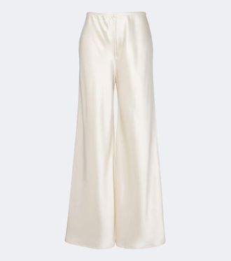 Leset Barb satin wide-leg pants
