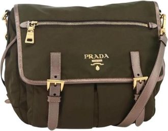 Prada Vintage, unisex, Groen, ONE Size, Leer, Pre-owned Vintage Cross Body Bag