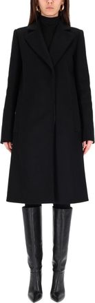 Sportmax Ala Tailored Wide Lapel Virgin Wool Coat