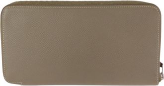 Herm&egrave;s Beige Etoupe Gray Epsom Leather Long Wallet (Bi-Fold) (Pre-Owned)