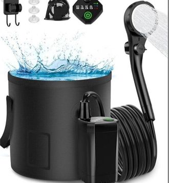 OEM Ducha De Camping, Bomba El&eacute;ctrica Recargable De 6000 Mah Con Filtro, Pantalla De Temperatura Inteligente Y Presi&oacute;n De Agua Ajustable Para Camping, Sen