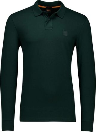HUGO BOSS Tops, Heren, Groen, 3Xl, Groene polo met lange mouwen