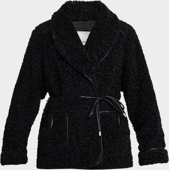 SIMKHAI Kimia Tie Waist Sherpa Jacket