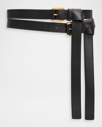 Michael Kors Allegra Leather Double Waist Belt