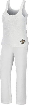 WEAR by Erin Andrews Womens WEAR by Erin Andrews Cream New Orleans Saints Cozy Scoop Neck Tank Top & Pants Sleep Set at Nordstrom, Size Xx-Large