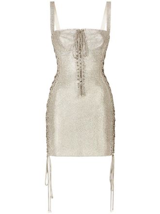 Dolce & Gabbana KIM DOLCE&GABBANA crystal-embellished mesh minidress - White