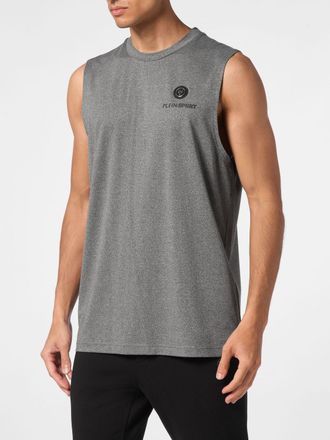 Plein Sport Canotta in poliestere con logo Hexagon a contrasto