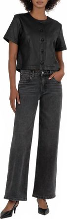 Kut from the Kloth Esmeray Coated Top In Black