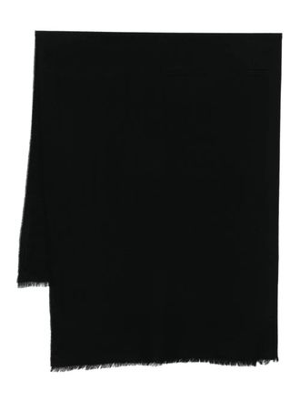 Rick Owens frayed wool scarf - Black
