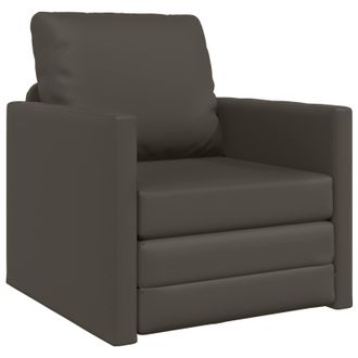 vidaXL Sof&aacute; Cama De Suelo Gris 74 X 77 X 81 Cm Cuero Sint&eacute;tico Vidaxl