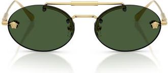 Versace 56mm Oval Sunglasses in Gold /Dark Green at Nordstrom