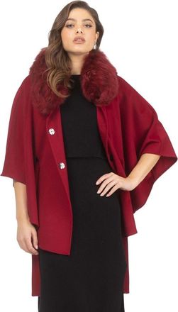 Gorski Wool Belted Cape in Wine at Nordstrom