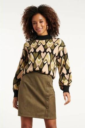 Smashed Lemon gebreide trui met hartjes multi