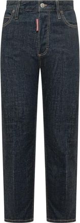 Dsquared2 Mid Rise Straight Jeans - Dames - Regular Fit Jeans - Blauw - XS - Denim - Jeans